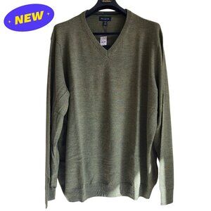 3XB Sweater Green Jos A Bank V Neck Merino Wool New Nwt Mens Tailored 3XL Size